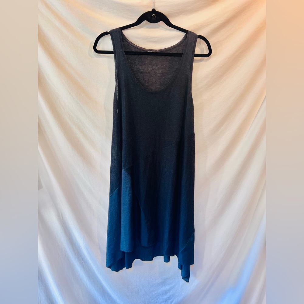 Linen Knit Silk Panel Dress